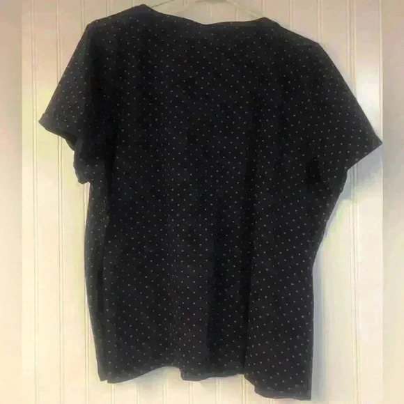 Talbots Short Sleeve Tshirt Polka Dot Blue and Pink 3X Silver Accent - Picture 3 of 3